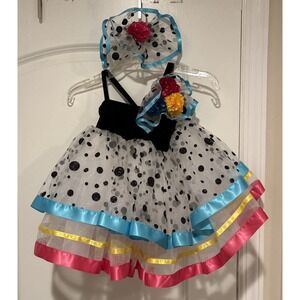 Weissman Curtain Call‎ Dance Costume E1144 CSM Tutu Dress Multicolor Polkadots